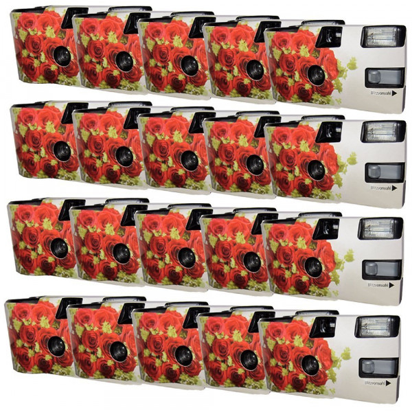 Hochzeitskamera l`amour rouge 20er Pack Einwegkamera mit Blitz (27 Aufn. 400 ASA)-31
